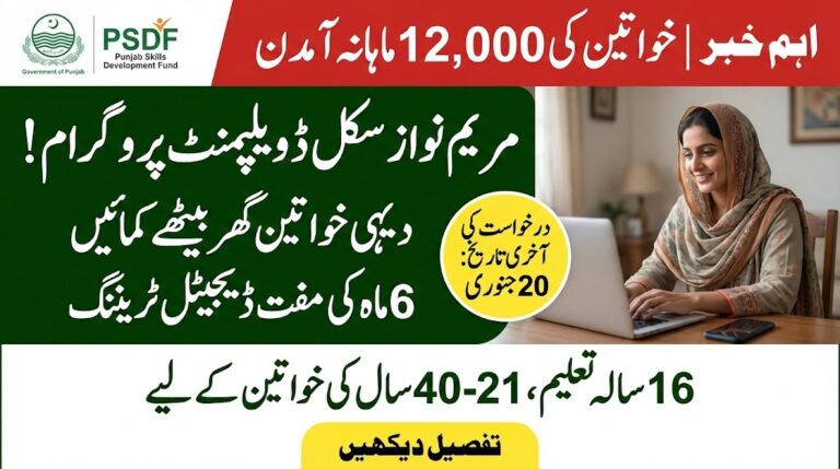 Women Can Earn Rs. 12,000 Monthly Through Maryam Nawaz Skill Development Program