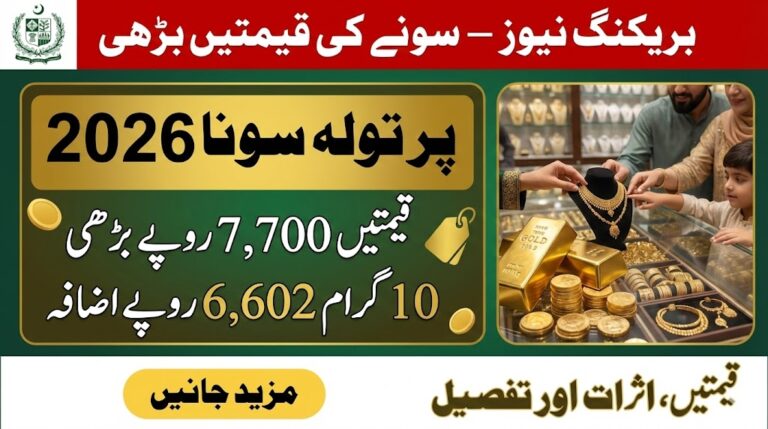 Gold Prices Surge in Pakistan: Per Tola Up by Rs 7,700, 10-Gram Up by Rs 6,602