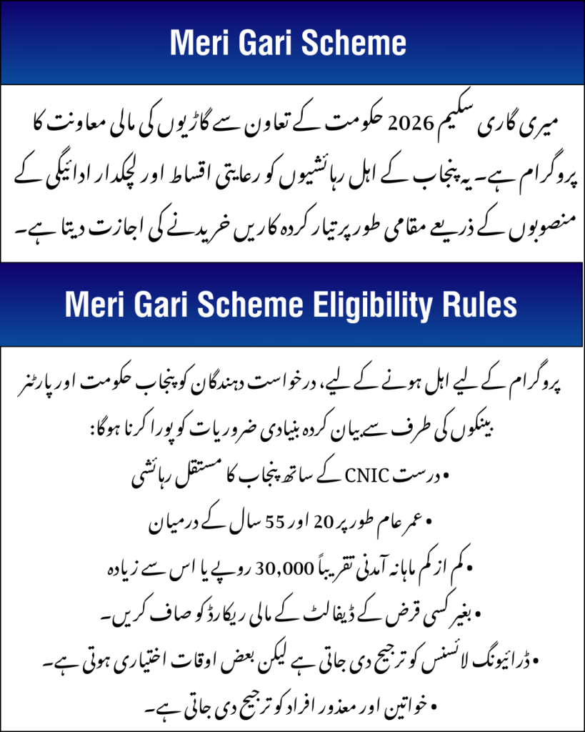 Meri Gari Scheme Eligibility