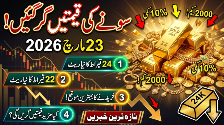 Gold Rate in Pakistan Today – 23 March 2026 | 24K & 22K Price