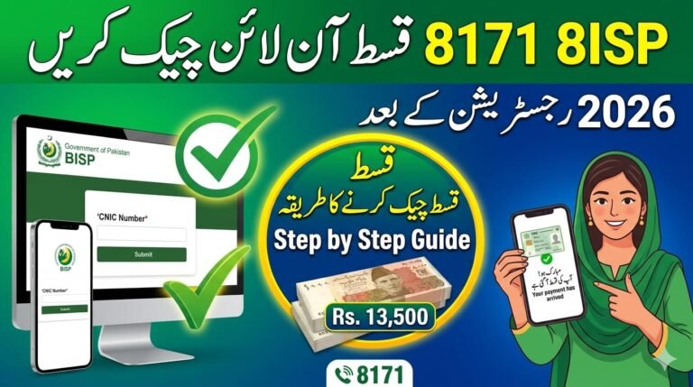 Check BISP 8171 payment online. pita.org.pk