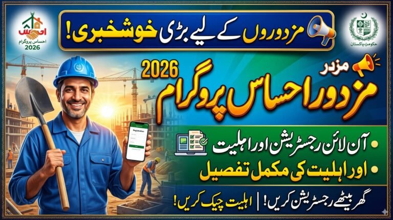 Mazdoor Ka Ehsaas Program Online Registration. pita.org.pk