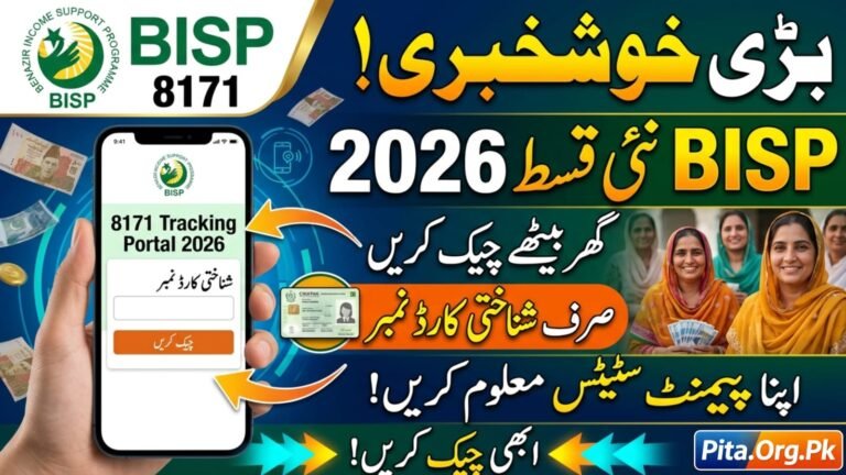 BISP New Payment Status Online via CNIC. pita.org.pk